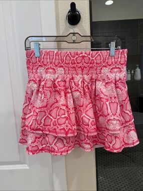 The Bubble Lifestyle Pink Snakeskin Skirt